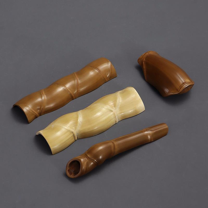 茶道具 羅漢竹製 ハンドメイド研磨 手作り 上質 高級感 竹節模様 茶則 茶匙 茶杓 腕枕 茶道六君子セッ..