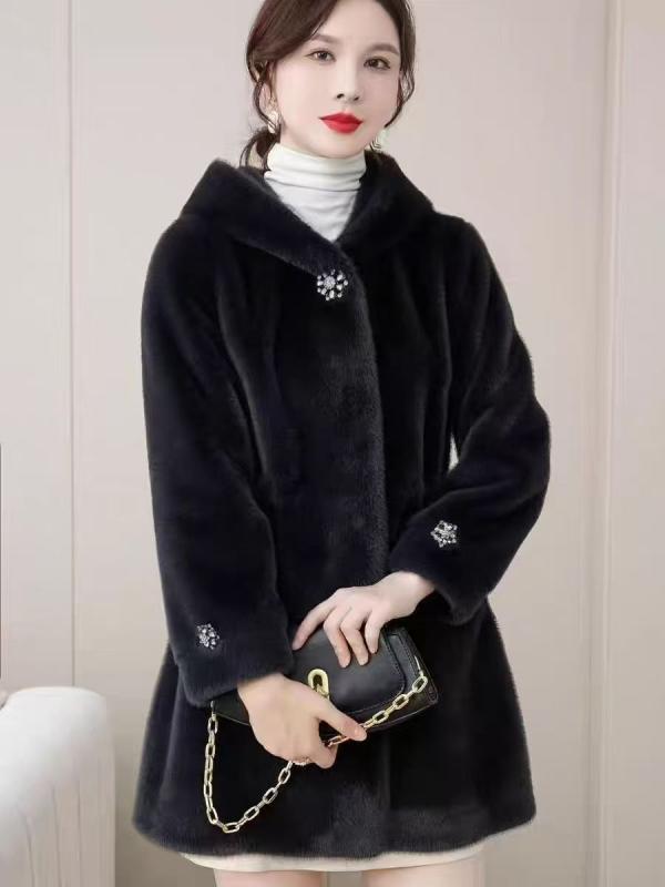 ・着丈: ミドル丈・流行要素: 立体装飾・カラー展開: ブラウン、ブラック、グレー・サイズ展開: M、L、XL、XXL、XXXL・スタイル: きれいめ通勤、エレガント・袖丈: 長袖・ネックライン: フード付き・対象年齢: 成人・対象性別: ...