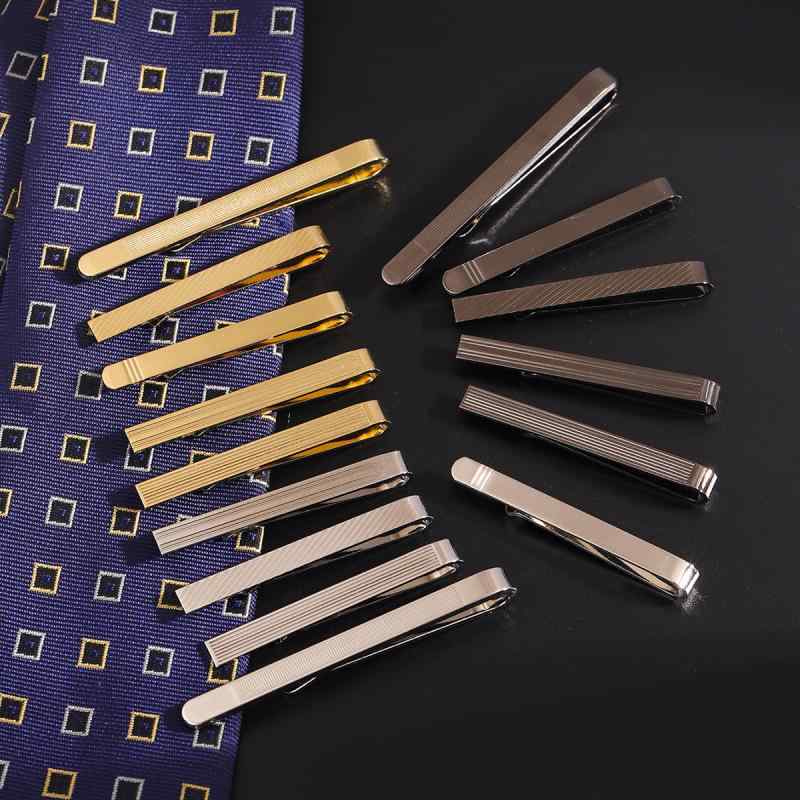 ネクタイピン メンズ チタン鋼製 ストライプ柄 レトロ シンプル タイクリップ 男性用 ビジネス スーツ ..