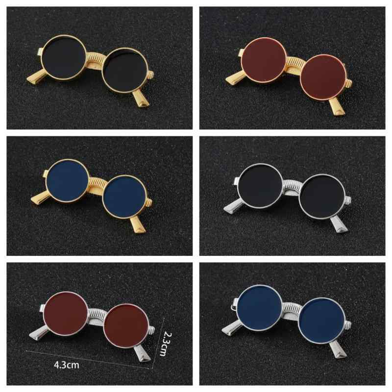 ネクタイピン メンズ 眼鏡 キャラクターバッジ クール パンク 韓国風 ファッション小物 合金製 電気メ..