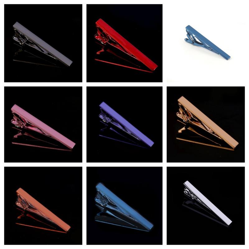 ネクタイピン メンズ 男性用 ビジネス スーツ オフィススタイル レインボー 虹色 個性的 メタル シンプル おしゃれ トレンド 高級感 フラットタイプ タイクリップ 多色展開 電気メッキ加工(x2)