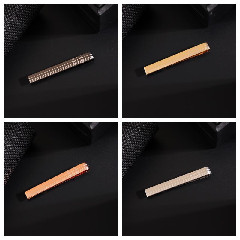 ネクタイピン メンズ 銅製 高級感 スクエア型 ゴールド シルバー ブラック ローズゴールド 電気メッキ..