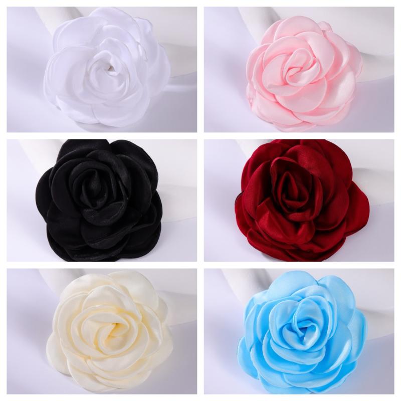 ブローチ レディース 女性用 ローズ ウェディング 結婚式 コサージュ 手作り ハンドメイド 9cm フォー..