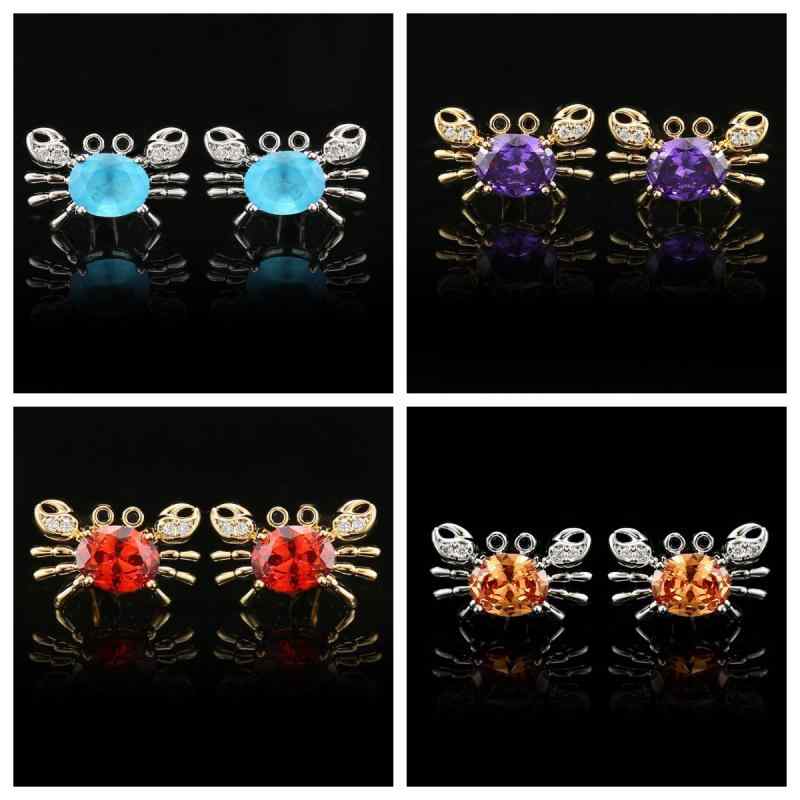カフスボタン メンズ レディース 蟹モチーフ ジルコニア 上品な 高級感 フレンチスタイル スーツ ワイ..