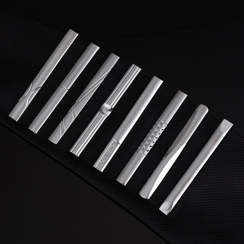 ネクタイピン メンズ 男性用 銅製 電気メッキ加工 バータイプ ストライプ柄 彫刻模様 幾何学模様 無地 ..