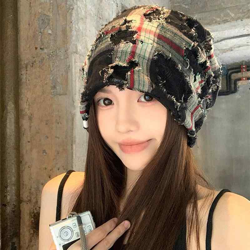 ビーニー レディース メンズ ゆったり レトロ ヴィンテージ ダメージ加工 個性派 小顔効果 ストリート..