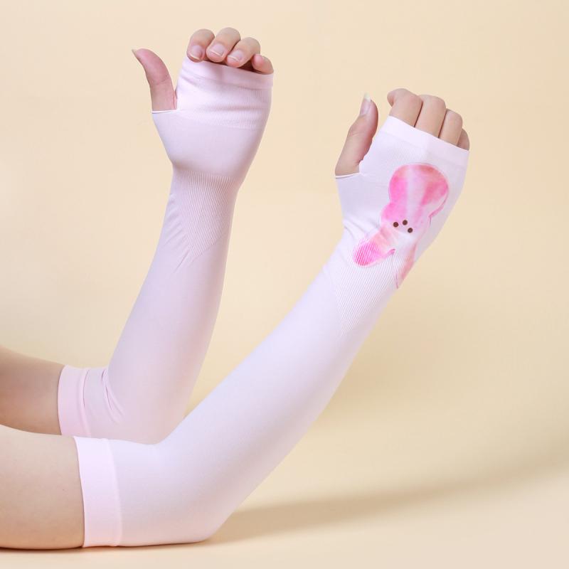 アームカバー レディース 女性用 接触冷感 UVカット 日焼け対策 薄手 ゆったり 運転 ドライブ サイクリング 自転車 スポーツ カジュアル 夏 ポリエステル ナイロン素材 黒 白(x2)