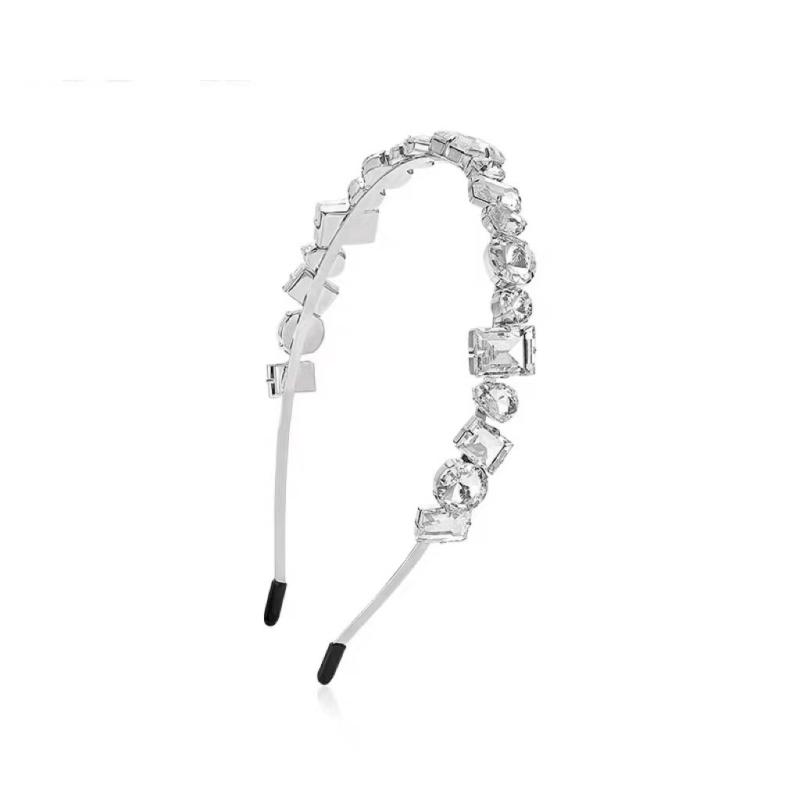 ヘアアクセサリー レディース ラインストーン カチューシャ ヘアバンド 全面きらめく 韓国風 シンプル 上品 高級感 ブライダル ウェディング 結婚式 パーティー(x2)