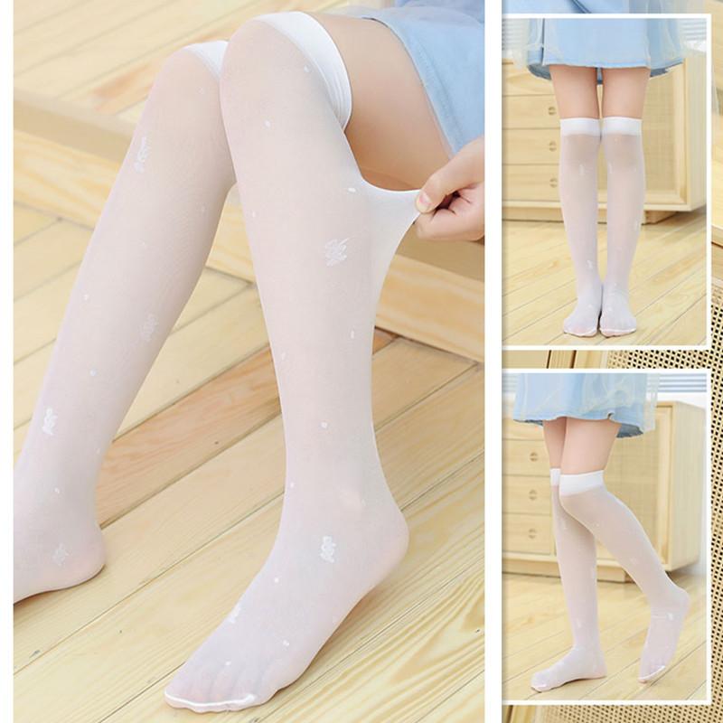 キッズ ソックス 女の子 男の子 子供用 男女兼用 うさぎ キャラクター かわいい メッシュ 通気性 薄手 涼しい 虫よけ 防蚊 ミドル丈 クルー丈 春夏 丈夫 耐久性 ナイロン ホワイト ピンク ベージュ系