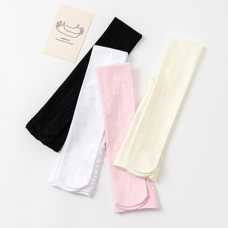 タイツ 女の子 キッズ 春夏 薄手 ベロア 毛玉防止 ハート アルファベット柄 ダンス 通気性 伸縮性 おしゃれ 白