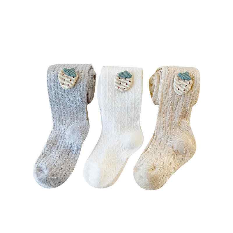 タイツ 女の子 キッズ 女児 春夏 薄手 薄地 綿麻素材 いちごモチーフ ストロベリー メッシュ編み 透かし編み 防蚊 虫除け 通気性 吸湿速乾 快適 かわいい おしゃれ 普段使い お出かけ 重ね着 インナー 3歳 8歳 100cm 140cm