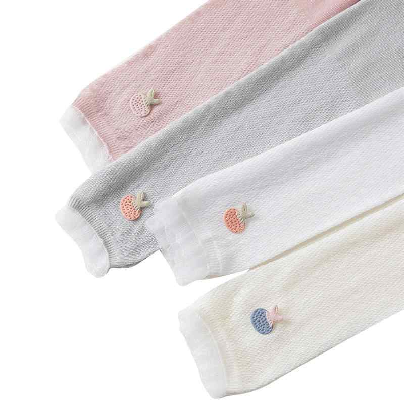 キッズ 女の子 レギンス 9分丈 夏用 薄手コットン メッシュ いちご柄 レース かわいい 虫よけ 通気性 外着用