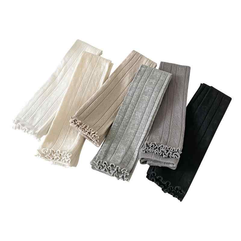 レギンス 女児 キッズ 春秋 無地 メロウフリル ロールアップ お尻ゆったり 九分丈 ミドルウエスト 綿 コットン スパッツ シンプル カジュアル 普段使い 通学着