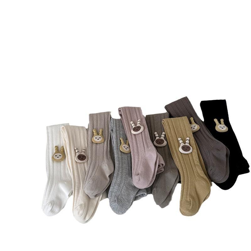 タイツ 女の子 キッズ ベビー 春秋 かわいい うさぎ柄 キャラクター 綿 コットン 通気性 中厚手 股開き レギンス スパッツ 日常使い 普段着