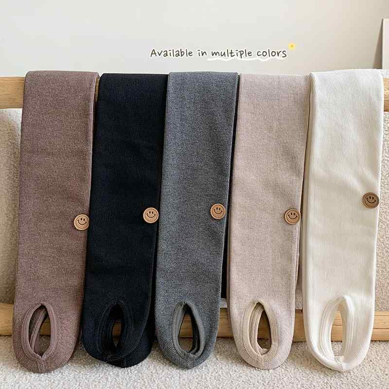 タイツ 女の子 キッズ ベビー 秋冬 裏起毛 スマイル リブ トレンカ あったか 防寒 スパッツ レギンス ..