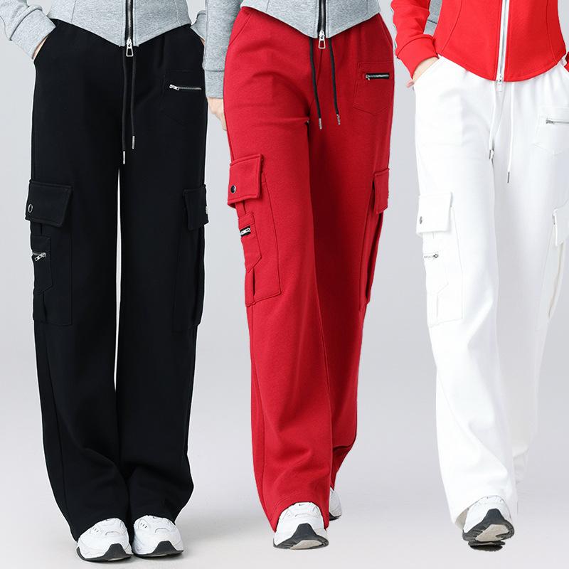 ダンスパンツ レディース 秋冬 厚手 保温 カーゴパンツ ワークパンツ ストレート カジュアル 運動 レジ..