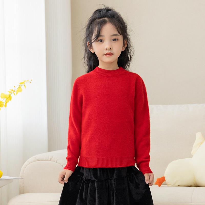 ニット セーター キッズ 男女兼用 ウール100% ハイネック ボトルネック ベーシック 定番 無地 長袖 プルオーバー 柔らか 肌触り快適 かわいい トップス カジュアル 通園 通学 秋冬