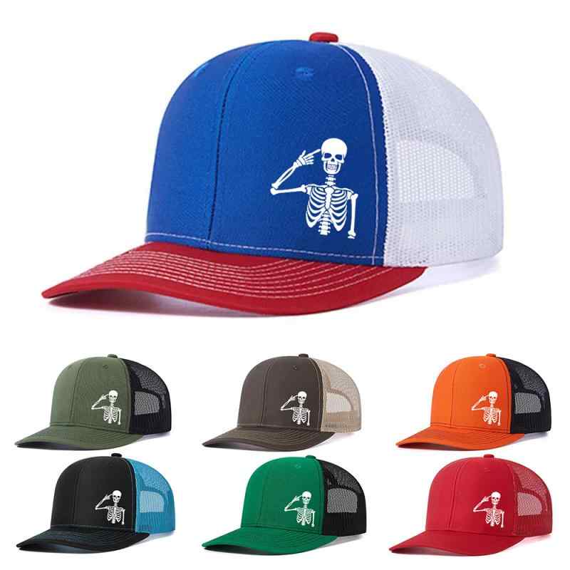 ベースボールキャップ ユニセックス 大人用 おもしろスカルプリント メッシュ コットン 通気性 日よけ ..