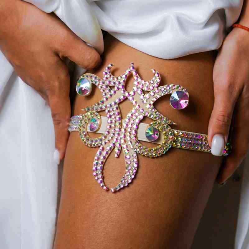 レッグアクセサリー レディース セクシー エキゾチック 太ももチェーン ガーターリング ラインストーン..