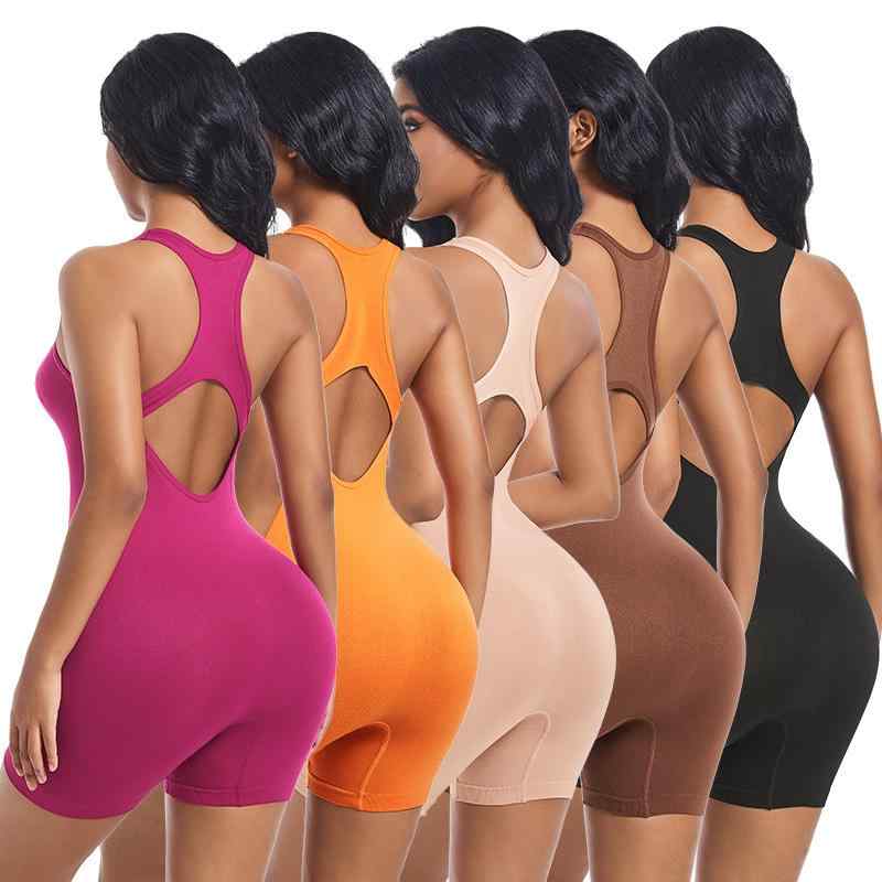 補正下着 レディース 女性用 ナイロン素材 バストアップ 脇肉スッキリ ヒップアップ 美尻効果 お腹引き締め ウエストシェイパー くびれメイク スタイルアップ セクシー 背中見せ オールインワン ボディシェイパー 多色展開