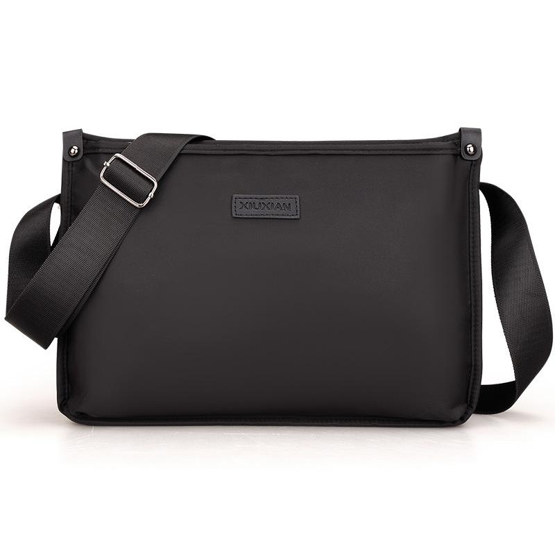 メンズ ショルダーバッグ 男性用 斜め掛け 肩掛け オックスフォード キャンバス ビジネス カジュアル 通勤 旅行 ミニバッグ 8インチ対応 紺 ブラック(4)