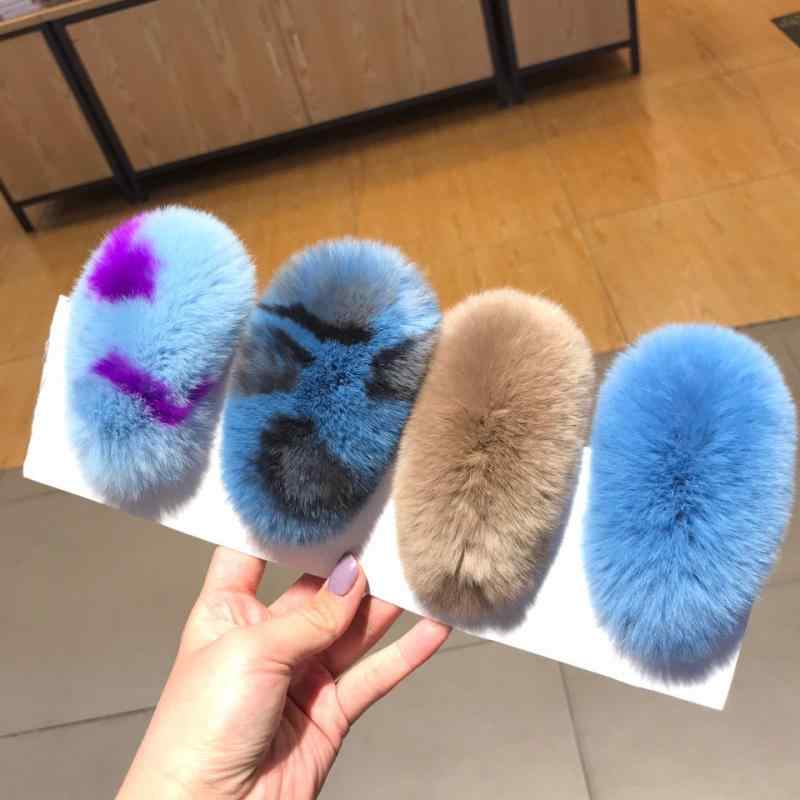 ヘアクリップ キッズ ベビー 韓国風 リアルレッキスラビットファー ふわふわ かわいい もこもこ パッチ..