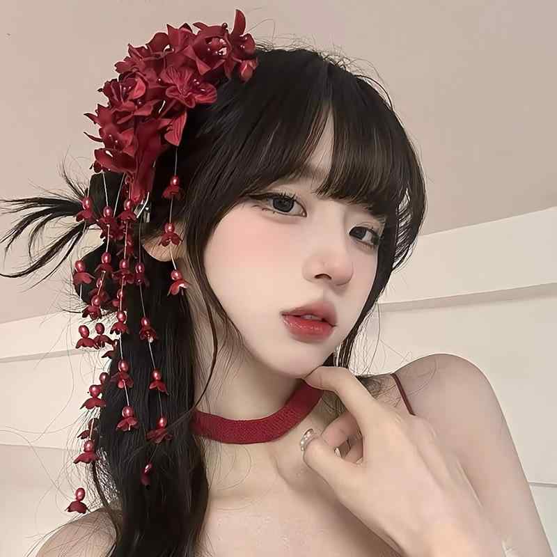 髪飾り レディース 女性用 花嫁 ブライダル ウェディング 結婚式 お色直し 披露宴 スズラン フラワーモ..