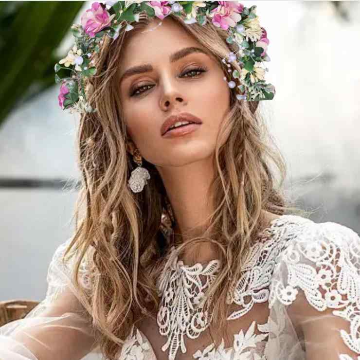 ヘッドドレス レディース ブライダル ウェディング 結婚式 前撮り 撮影 リゾート 旅行 造花 布製 フラ..