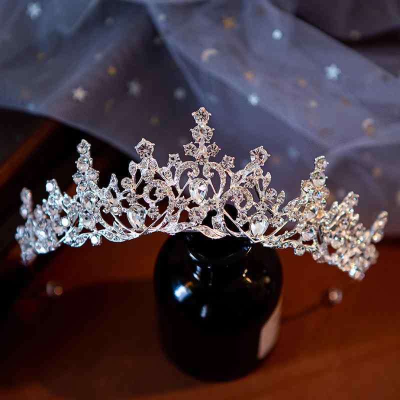 ヘアアクセサリー レディース 大ぶり ラインストーン ティアラ クラウン 豪華 輝き ブライダル ウェデ..