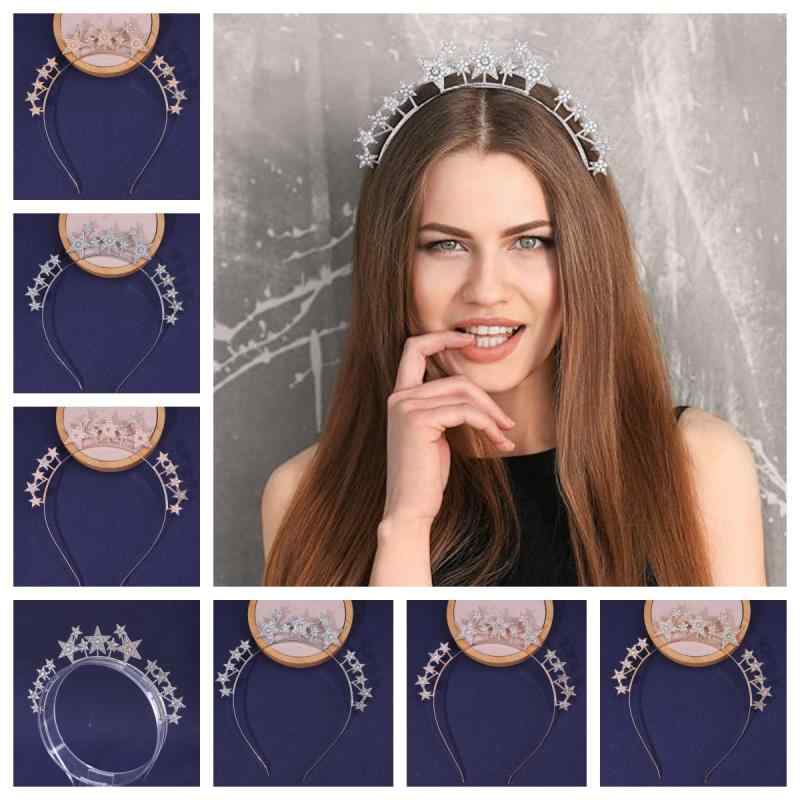 ヘアアクセサリー レディース 星 スターモチーフ カチューシャ 合金製 パーティー 結婚式 ブライダル 披露宴 イベント プリンセス エレガント 華やか ラインストーン パール ヘッドバンド 花嫁 ウェディング(4)