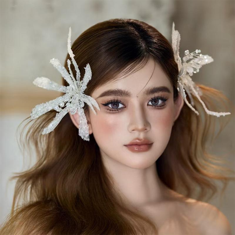 髪飾り レディース 女性用 花嫁 ブライダル ウェディング 結婚式 パーティー 披露宴 イベント サイドク..