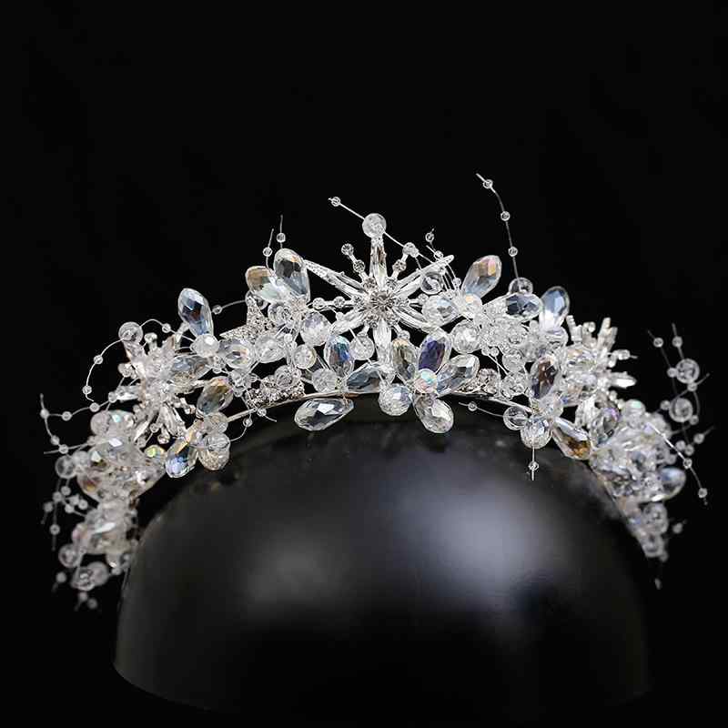 ヘッドドレス 花嫁 ブライダル ウェディング ティアラ クラウン 王冠 韓国風 ハンドメイド 手作り クリ..