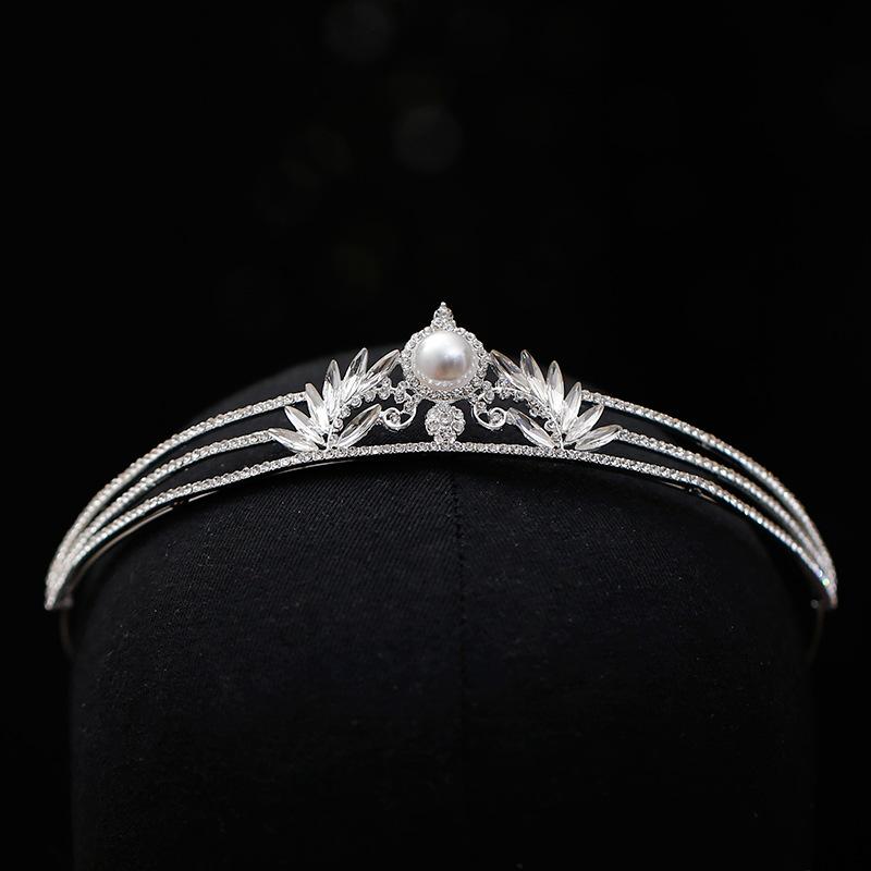 ヘッドドレス 花嫁 ラインストーン ティアラ 合金製 シンプル ブライダル ウェディング 結婚式 披露宴 ..