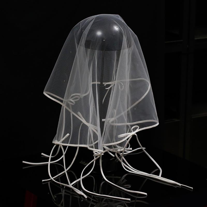 ベール レディース 花嫁 リボン ヘッドドレス シンプル 手作り かわいい 上品 合わせやすい 結婚式 ウ..