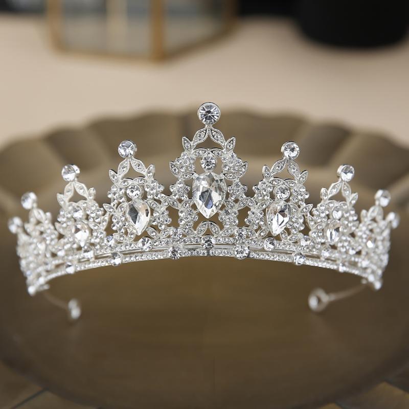 ヘッドドレス レディース 王冠 ティアラ クラウン 髪飾り ジルコニア ラインストーン 結婚式 ブライダ..