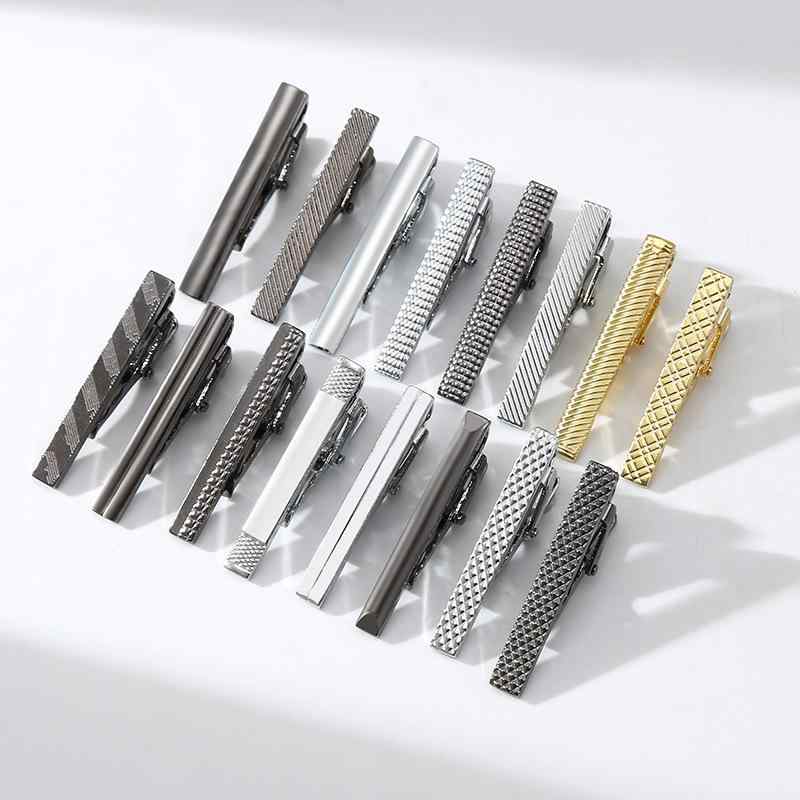 ネクタイピン メンズ 男性用 ゴールド シルバー 鏡面仕上げ 4cm ショート フラットヘッド型 ナロータイ..