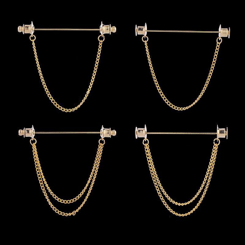 ラペルピン メンズ 銅製 電気メッキ加工 ゴールド シルバー 襟ピン タッセル ブローチ 襟ボタン アクセ..