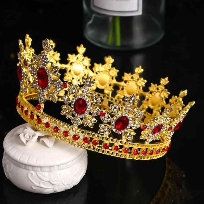 ヘッドドレス レディース 欧米風 エレガント ラインストーン フルサークル 大ぶり クラウン ティアラ ..