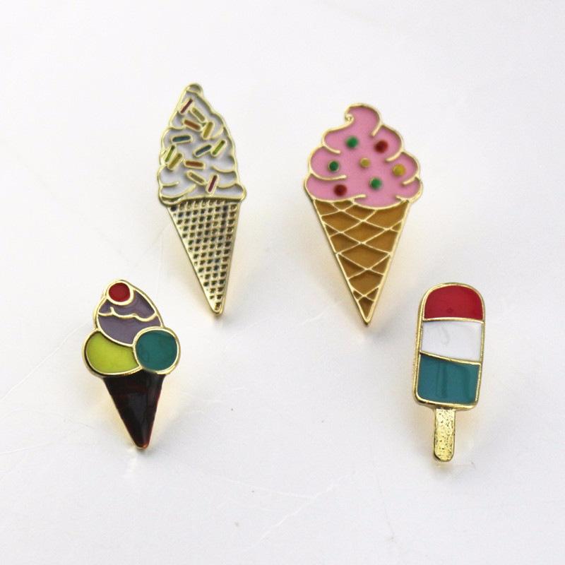ブローチ 女の子 カラフル エナメル 合金製 アイスクリームモチーフ ピンブローチ ラペルピン バッジ ..