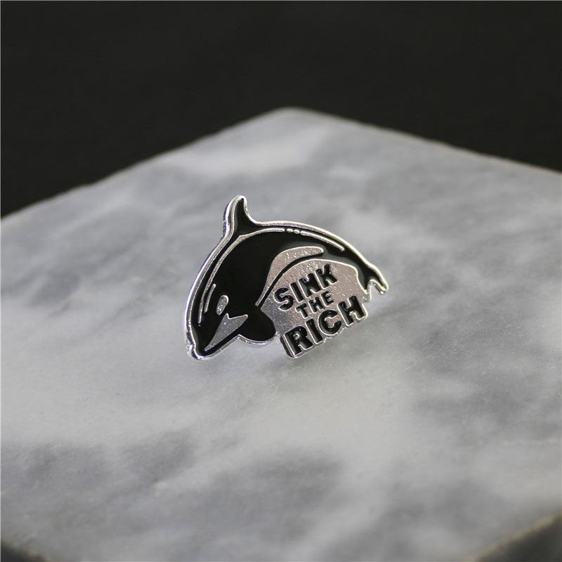 ブローチ 男女兼用 亜鉛合金 シャチ 動物モチーフ ピンバッジ かわいい エナメル加工 アクセサリー ファッション小物 ワンポイント プレゼント カジュアル 普段使い