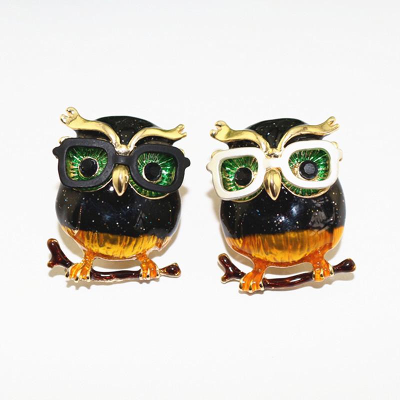 ブローチ 男女兼用 ユニセックス メンズ レディース パイロット フクロウ メガネ 欧米 レトロ 個性的 ..