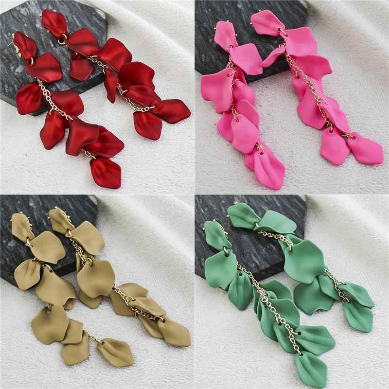 耳飾り レディース ボヘミアン フリンジ 花びら フラワーモチーフ キャンディーカラー 個性的 デザイン..