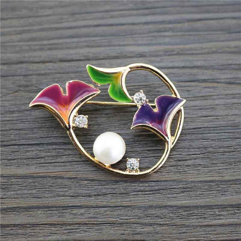 ブローチ レディース レトロ アンティーク調 かわいい おしゃれ ヨーロピアンテイスト エナメル加工 花..