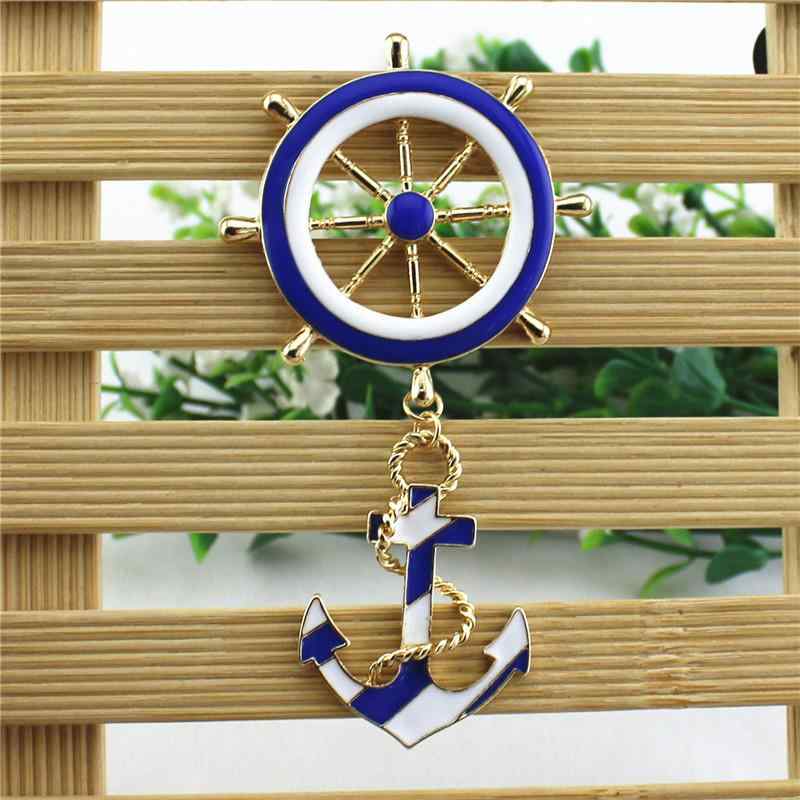 ブローチ 男女兼用 マリンテイスト イカリ 錨モチーフ 合金製 ジャケット カーディガン シャツ ワンピ..