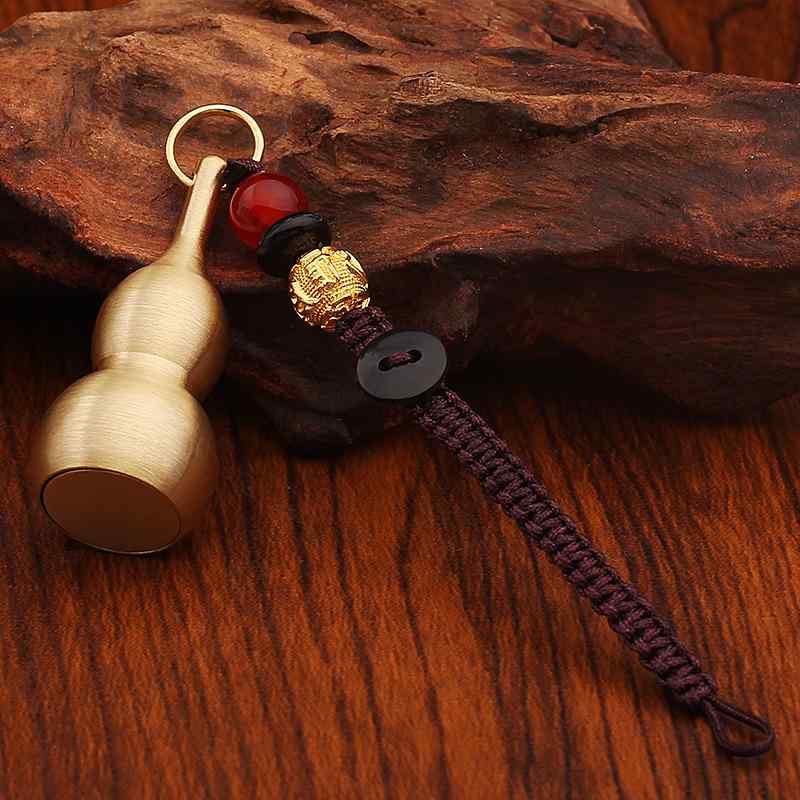 キーホルダー メンズ レディース 男女兼用 ひょうたん 真鍮製 純銅 バッグチャーム キーリング カーアクセサリー ストラップ お守り ラッキーアイテム 高級感 おしゃれ 小物