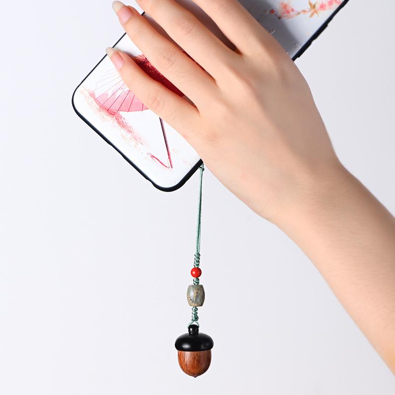 アクセサリー メンズ レディース 男女兼用 シタン材 木製 天然木 松ぼっくり どんぐり キーホルダー 携帯ストラップ バッグチャーム 開閉式 ペンダント カップル ペア おしゃれ