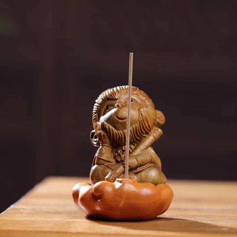 香立て 緑檀 孫悟空 クジラ ウサギ 貔貅 などの 置物 線香立て 天然木製 手彫り 和風 アジアン インテ..