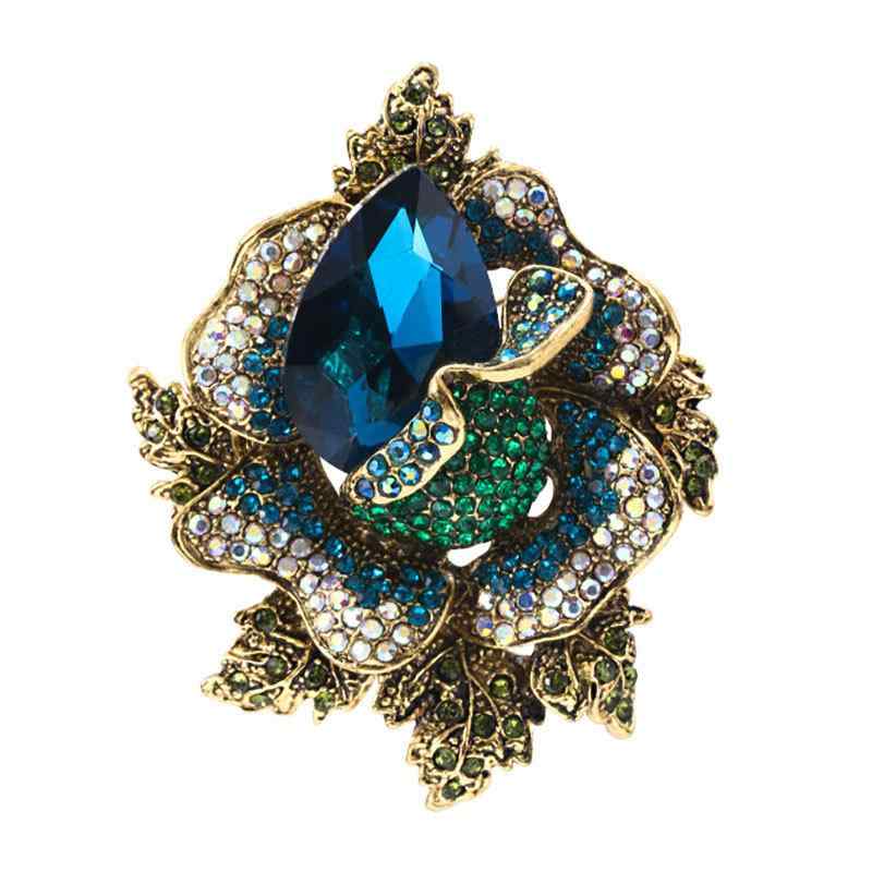 ブローチ レディース フレンチ宮廷風 レトロ ヴィンテージ ラインストーン ビジュー 高級感 フラワー ..