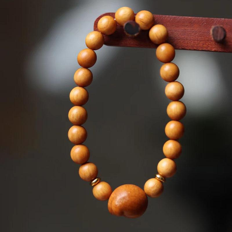 ブレスレット 男女兼用 黒檀 サンダルウッド 木製 ビーズ 猫モチーフ 中華風 ペア 腕輪 普段使い ギフト アクセサリー DIYパーツ プレゼント 記念日