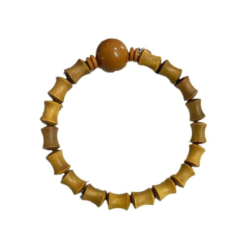 ブレスレット グリーンサンダルウッド 個性的 竹節モチーフ 紫金鼠珠 芳香 レトロ調 腕輪 天然素材 デイリーユース お洒落 パワーストーン お守り ギフト プレゼント